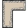 An L-shaped crystal velvet kitchen mat with a non-slip backing featuring floral patterns.