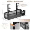 Black mesh under desk cable management tray with clamp-on design and installation tools