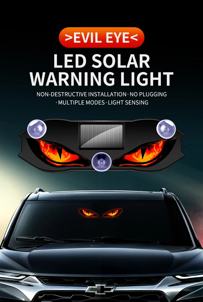 Solar-Powered Demon Eye LED Car Light