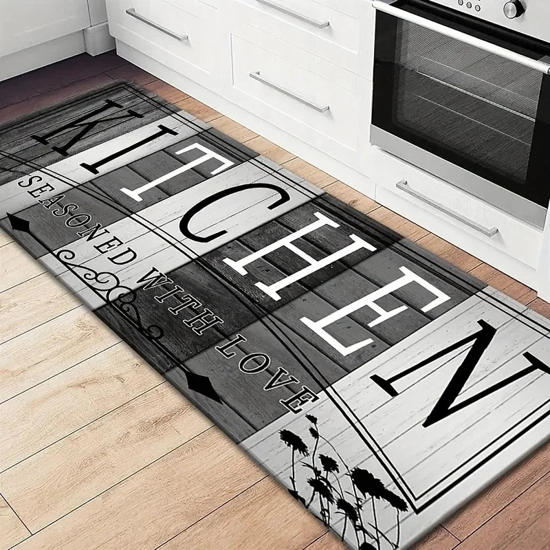 Washable Non-Slip Kitchen Runner Mat for Home Entryway and Laundry