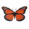 A set of ten realistic monarch butterfly magnets and adhesive decor featuring orange and black wings.