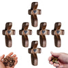 Handcrafted Wooden Pocket Crosses for Prayer and Reflection (Set of 6)