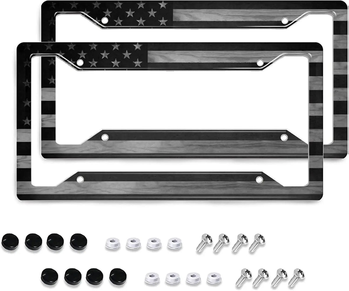 Retro American Flag License Plate Frames (2-Pack)