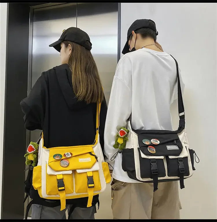 Harajuku Nylon Crossbody Bag with Adjustable Strap