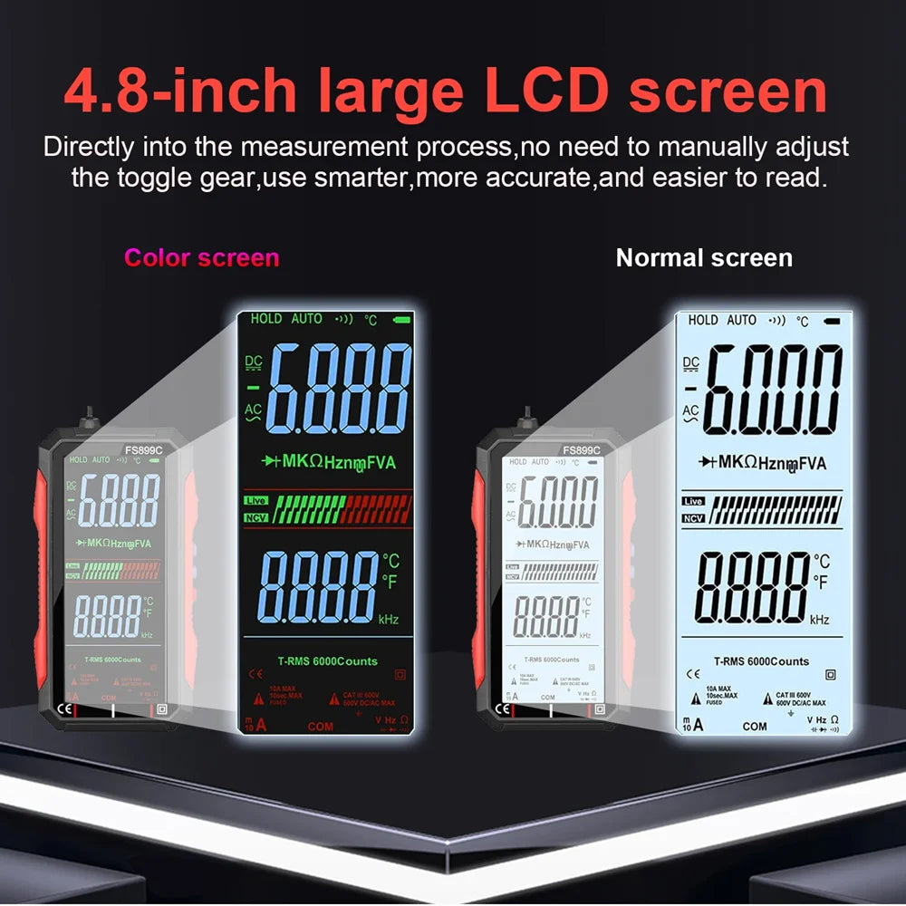 Smart True RMS Digital Multimeter with Large Display