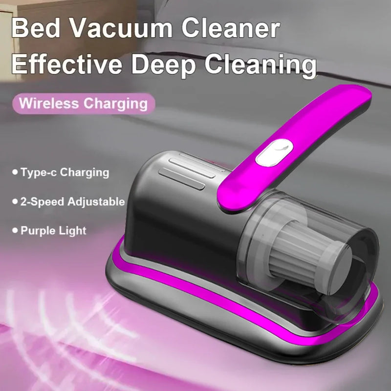Aspiradora de Colchón Inalámbrica de Mano con Luz UV-C y Filtro HEPA