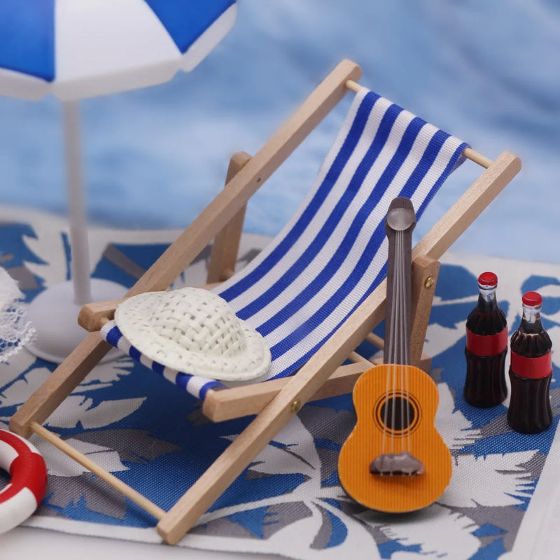 Miniature Beach Scene & Prank Cola Can Set