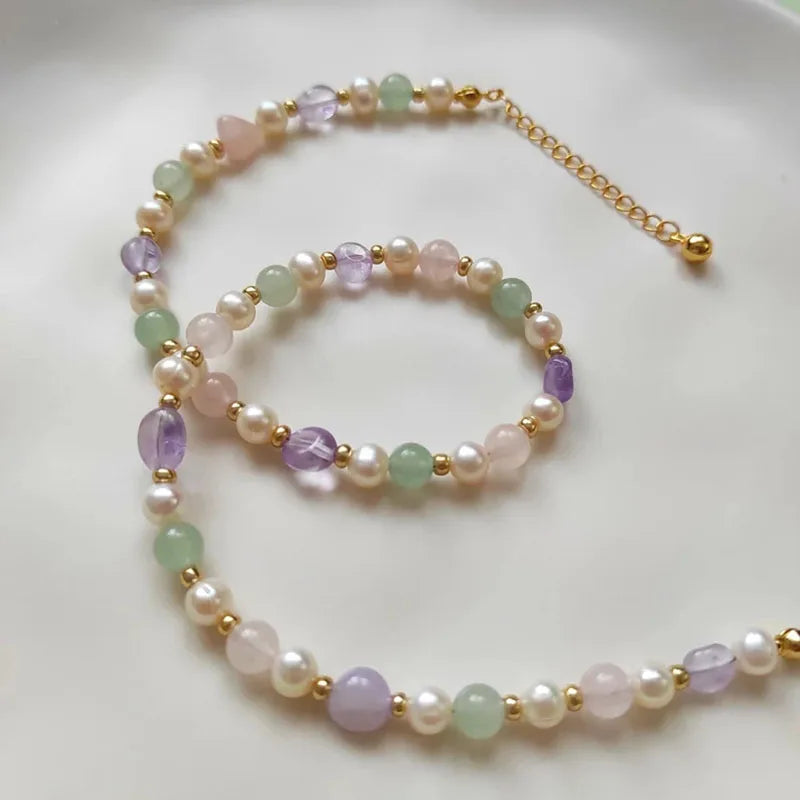 Dainty Gemstone Beaded Choker Necklace