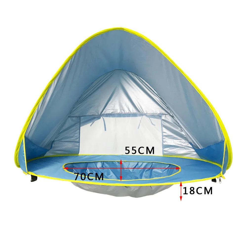 Pop-Up Beach Tent with Built-In Splash Pool for Kids