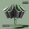Auto Reverse-Folding Umbrella with Reflective Stripe & Carabiner Handle
