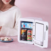 Compact LED Makeup Fridge with Mirror