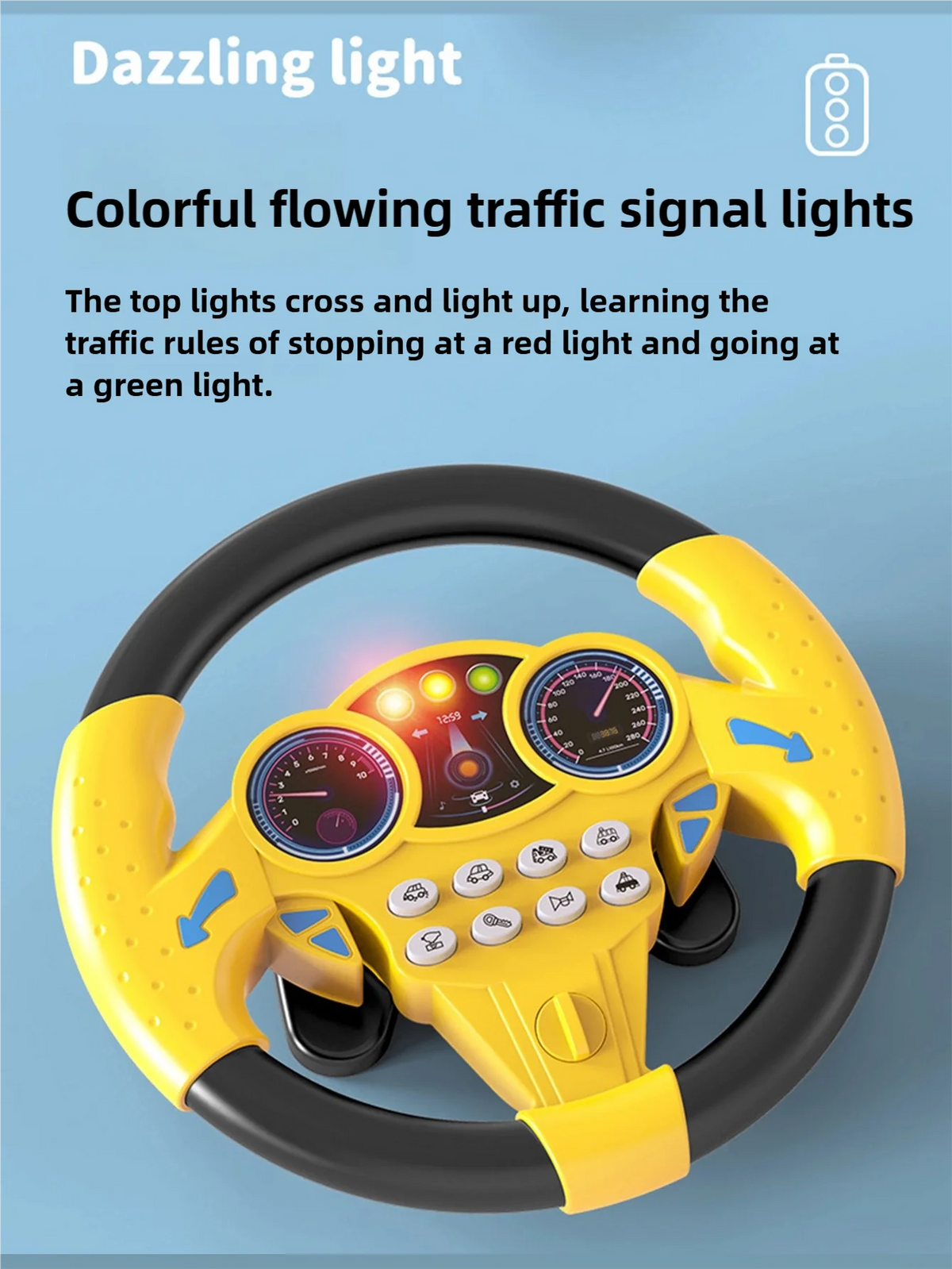 360° Rotating Music Steering Wheel Toy for Kids