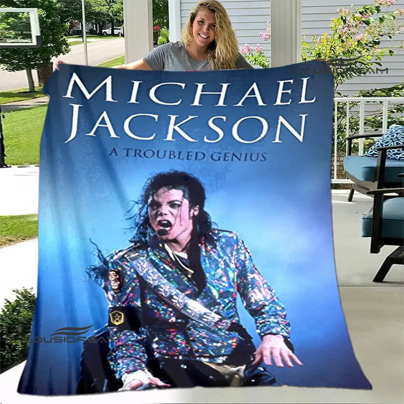 Michael Jackson Retro Print Coral Fleece Decke