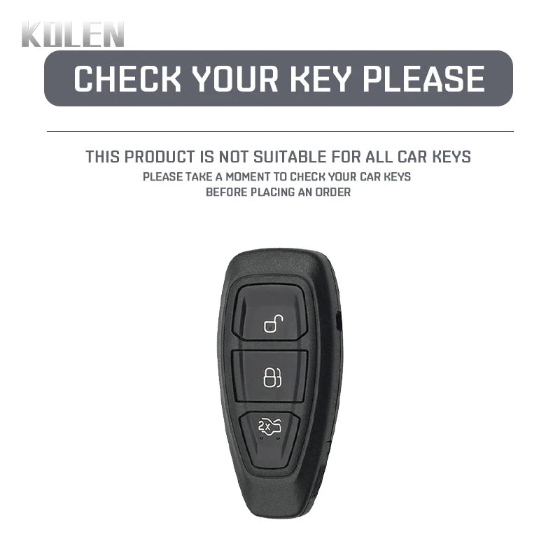 Silicone Car Key Fob Cover for Ford Focus, Mondeo, Fiesta, Kuga, and More