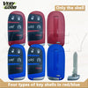 Four types of key shells in red and blue for replacement smart keys