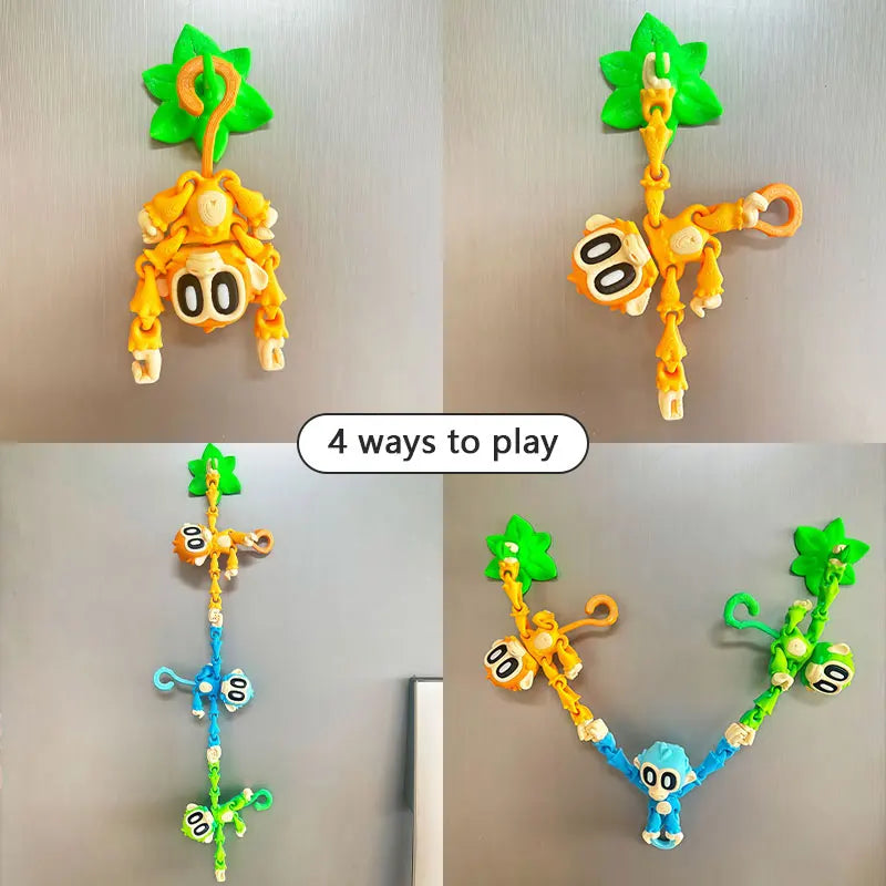 Articulated 3D Monkey Fridge Magnet