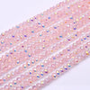Pink AB Faceted Glass Crystal Rondelle Beads for Jewelry Making (8mm)