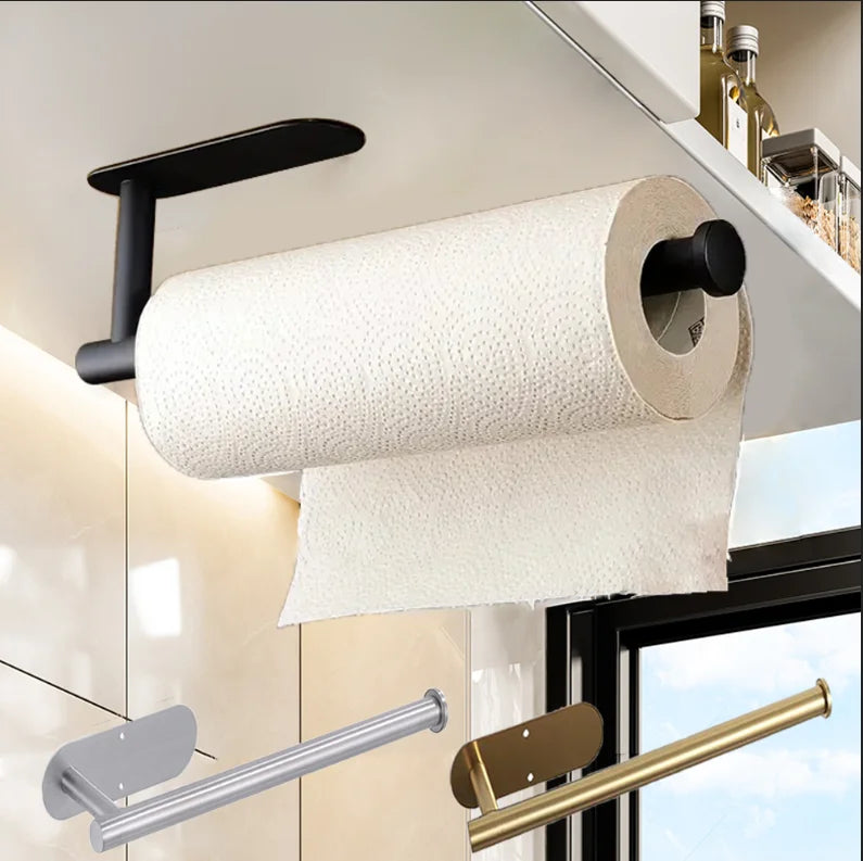 Stainless Steel Adhesive Paper Towel Holder for Kitchen & Bathroom