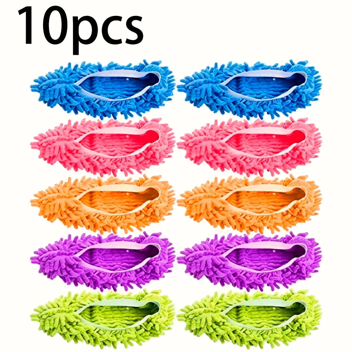 Chenille Dust Mop Slippers for Hands-Free Floor Cleaning