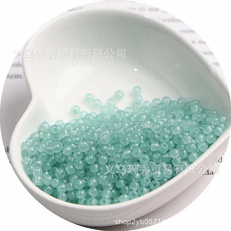 Jade Ice Glass Rice Beads for Jewelry Making