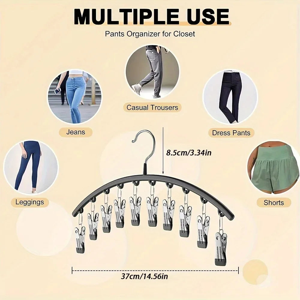 Space-Saving Closet Organizer with 10 Sturdy Clips