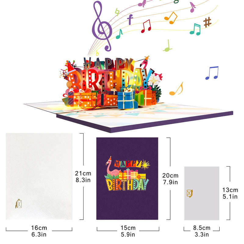 Musical 3D Pop-Up Birthday Card