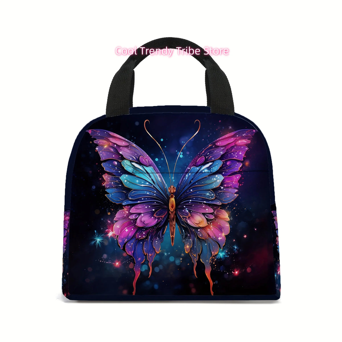 Insulated Butterfly Lunch Bag with Front Pocket