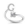 Initial Letter Ring with Zircon Accent