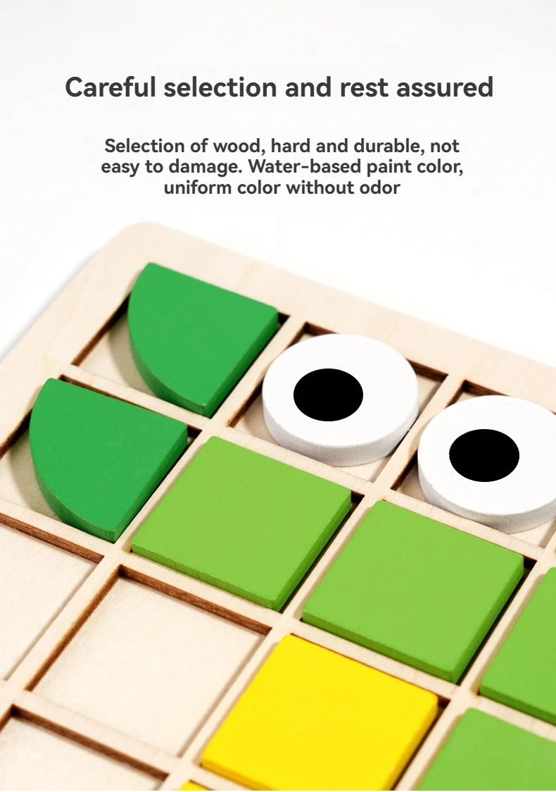 Wooden Shape & Color Mosaic Puzzle Set for Kids