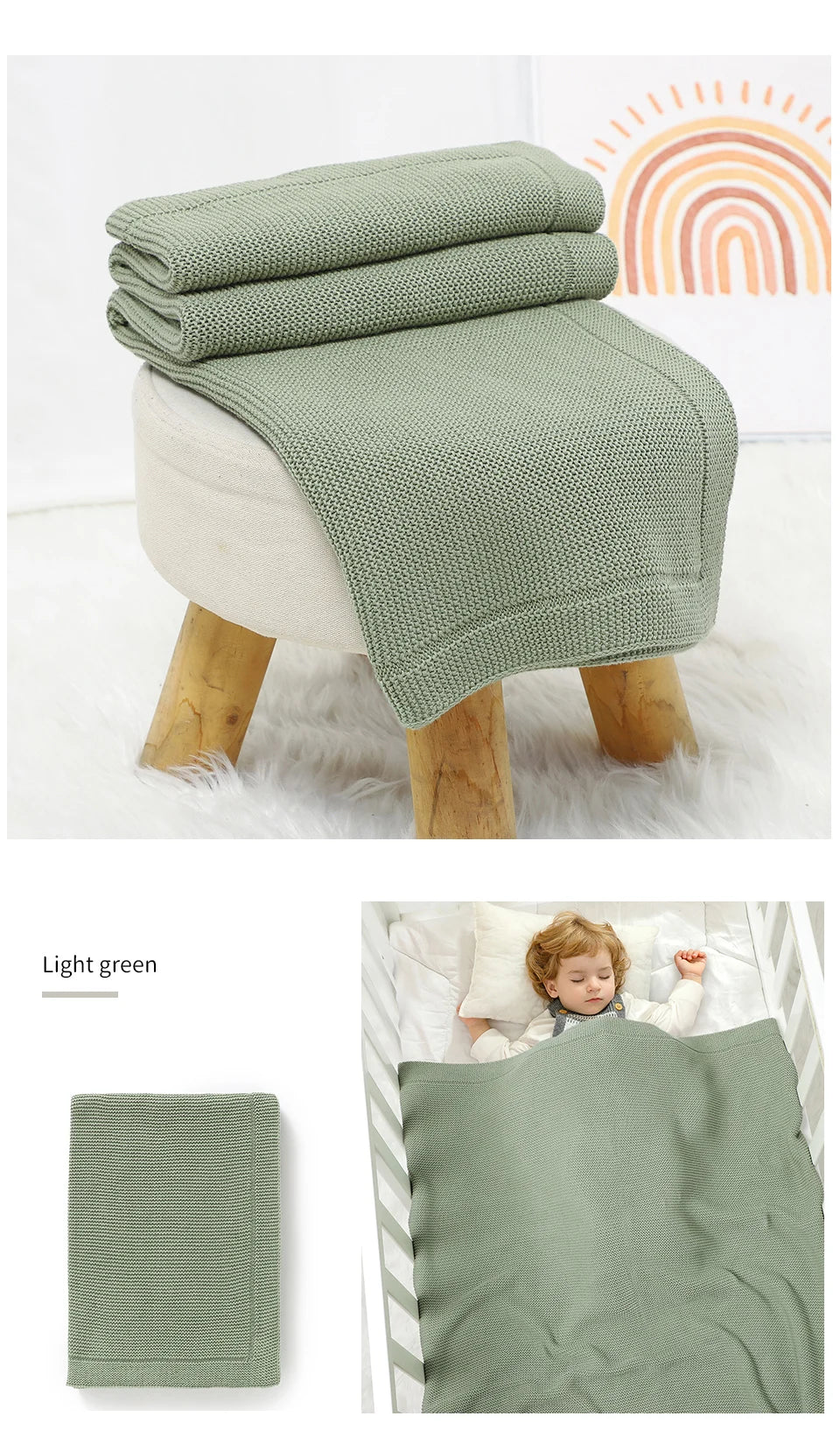 Soft Cotton Baby Swaddle Blanket – All-Season, Multi-Use