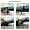 Four steps showing the easy installation of paracord grab handles for a Ford Bronco.
