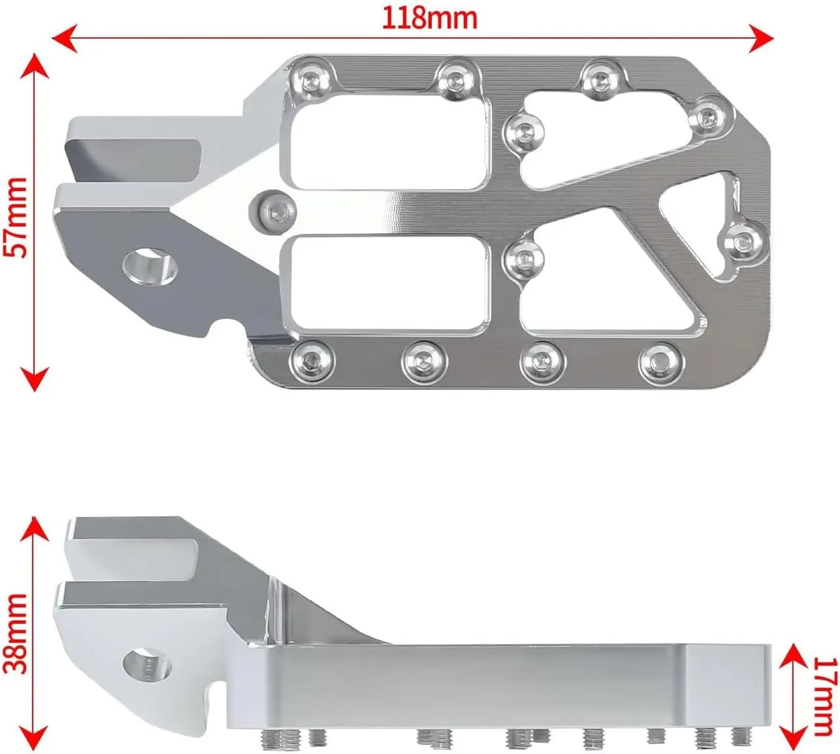 Durable Aluminum Footpegs with Pedal Bracket for Electric Dirt Bikes