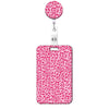 Leopard Print Retractable Badge Holder with Clip