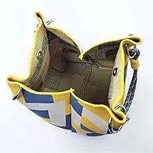 Mini Knitted Colorblock Bucket Bag with Detachable Handle