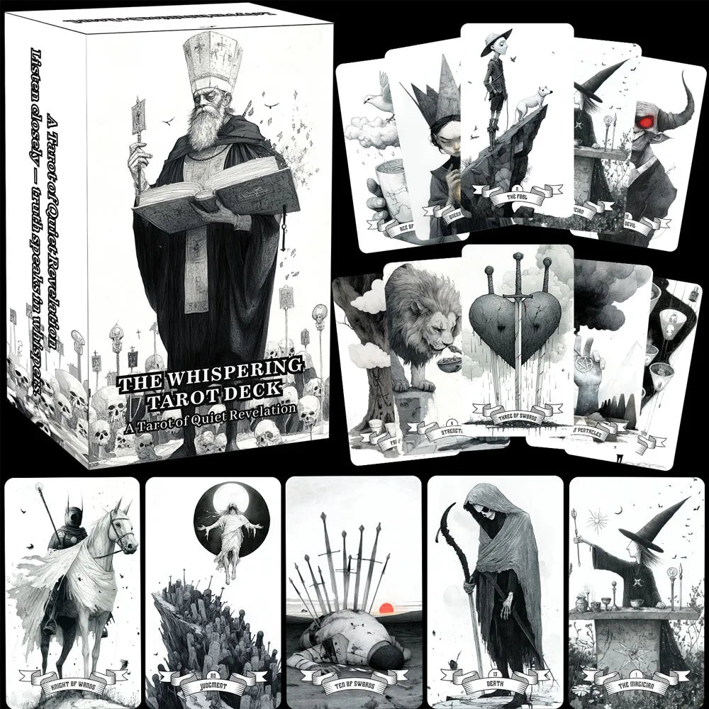 A collection of tarot cards featuring mystical imagery and tarot deck artwork.