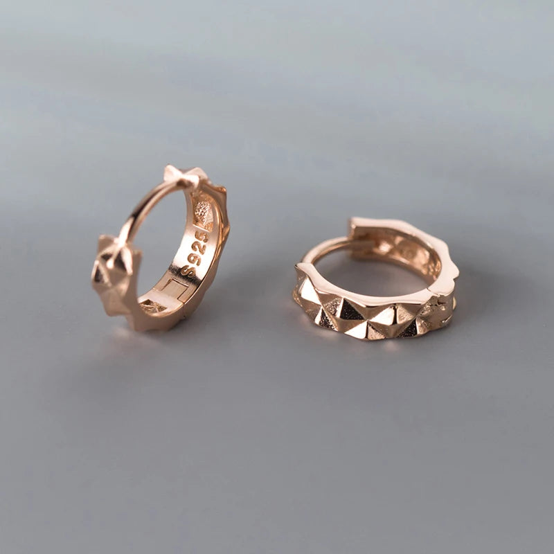 Boucles d'oreilles créoles géométriques en argent sterling 925