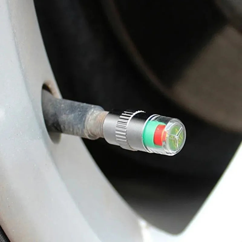 Tire Pressure Monitoring Valve Caps with Color Alert Indicators (4-Pack)