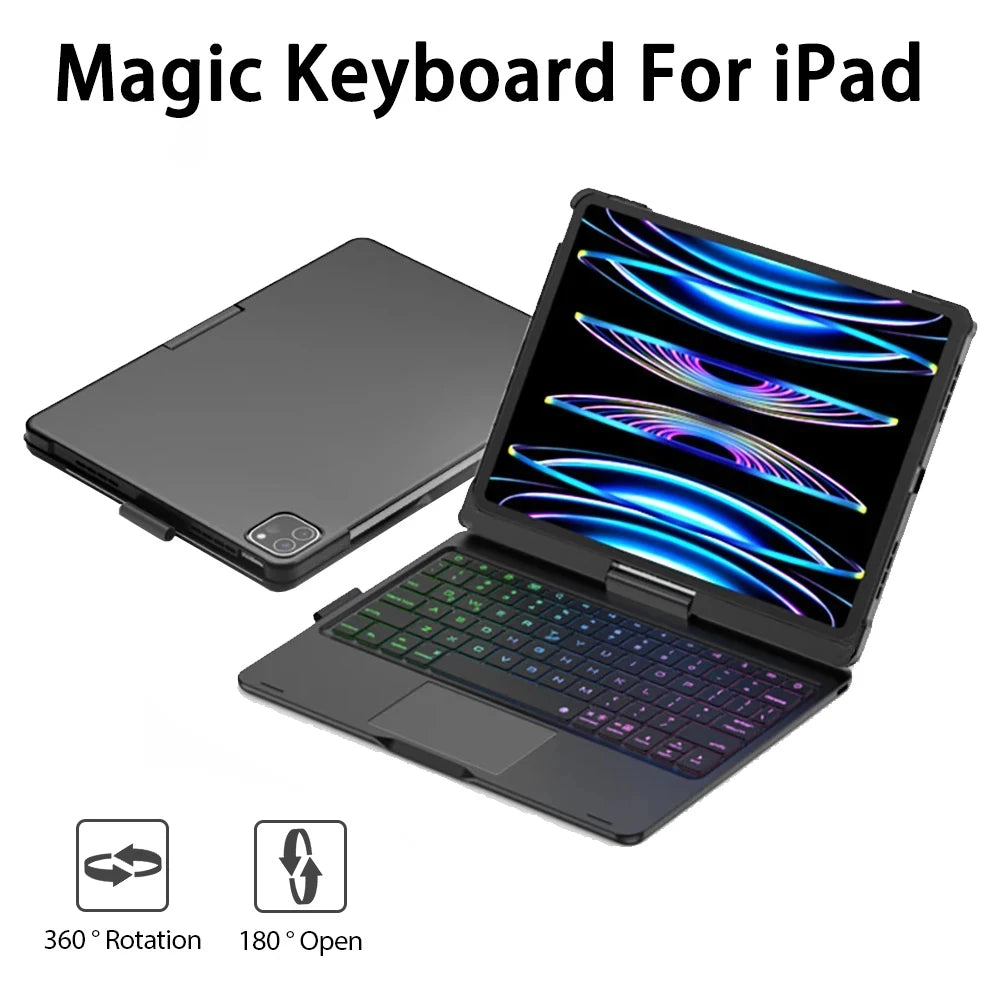 360° Rotating iPad Keyboard Case with Touchpad