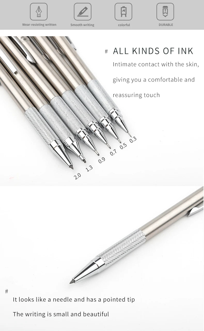 Full Metal Mechanical Pencil Set with Assorted Lead Sizes