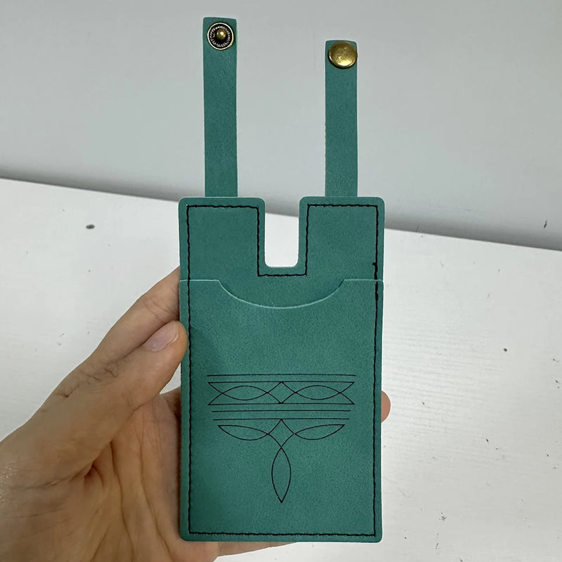 Vintage Western Boot Wallet with Snap Closure