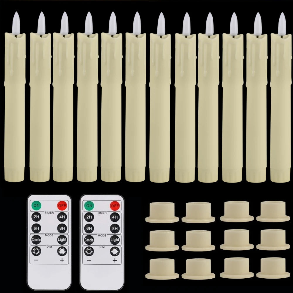 LED Flameless Taper Candles with Remote Control