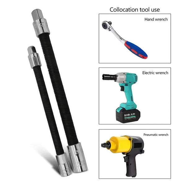 Flexible Socket Extension Bar Set (3-Piece) for Ratchet Wrenches