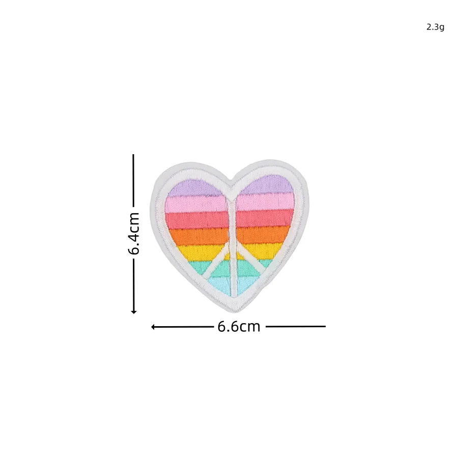 Rainbow Star & Heart Embroidered Iron-On Patches (Set of 10)