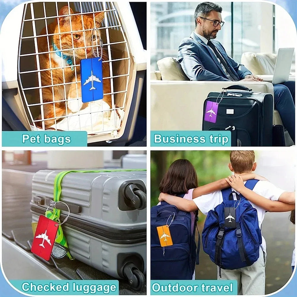 Aircraft-Grade Aluminum Luggage Tag with ID Card Slot