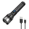 Rechargeable LED Flashlight with Zoom and Battery Display