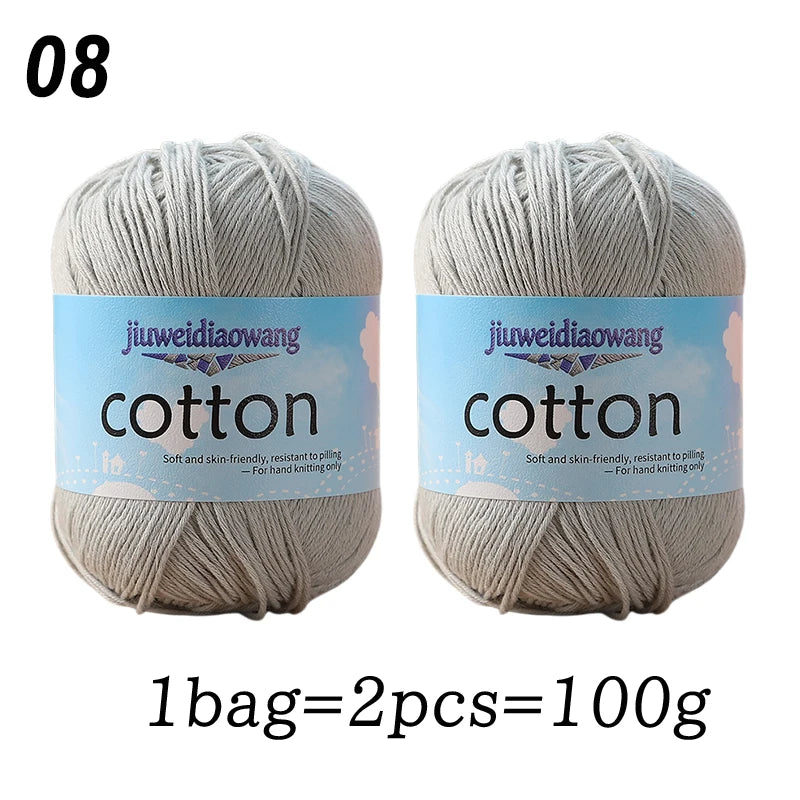 Premium 100% Cotton Yarn – Medium-Fine Weight for All-Season Knitting