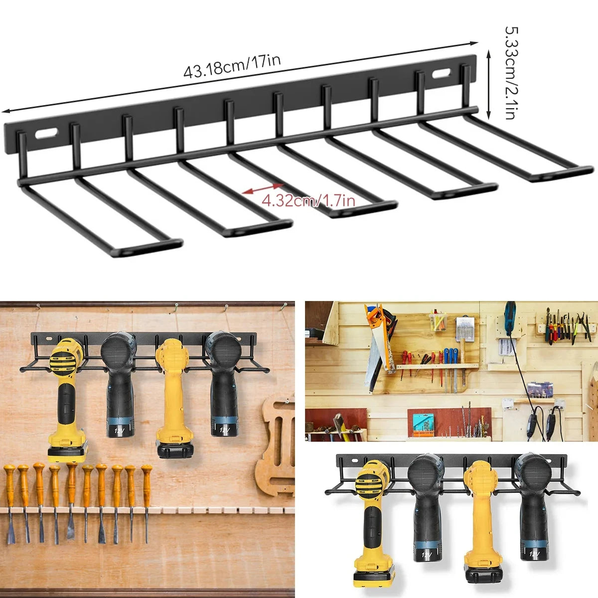 Étagère Murale pour Outils Résistants pour l'Organisation de l'Atelier