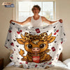 Cartoon Highland Cow Print Flannel Blanket