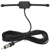 Black universal car windshield AM/FM radio antenna signal booster with a flexible cable.