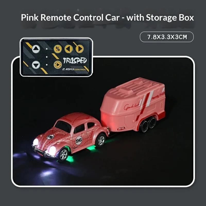 Voiture RC Mini Coccinelle Rétro avec Remorque